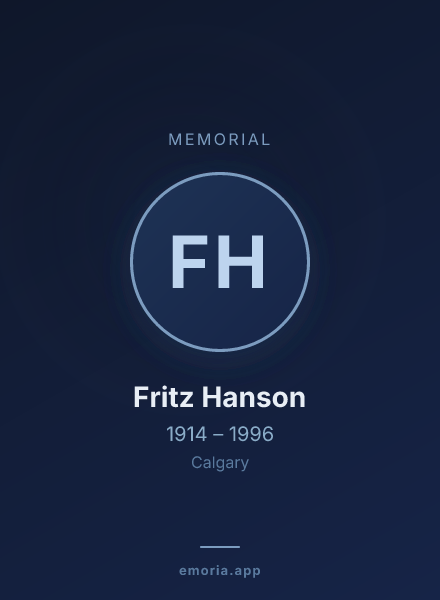 Memorial portrait of Fritz Hanson