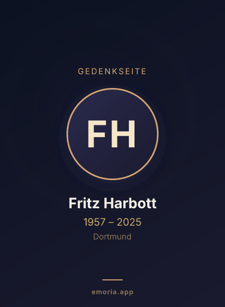 Gedenkportrait von Fritz Harbott