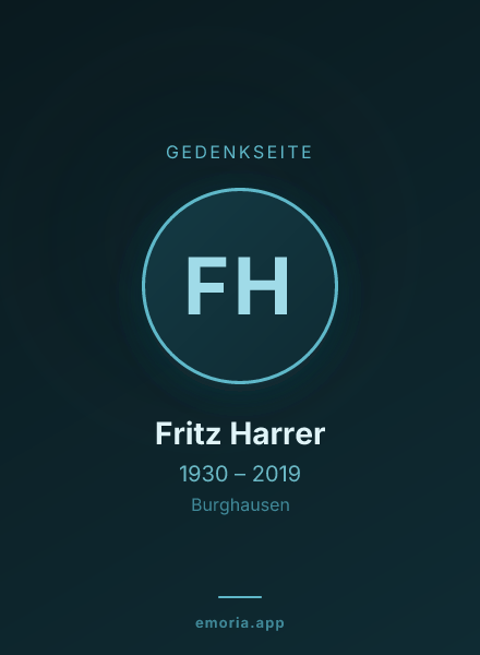 Gedenkportrait von Fritz Harrer
