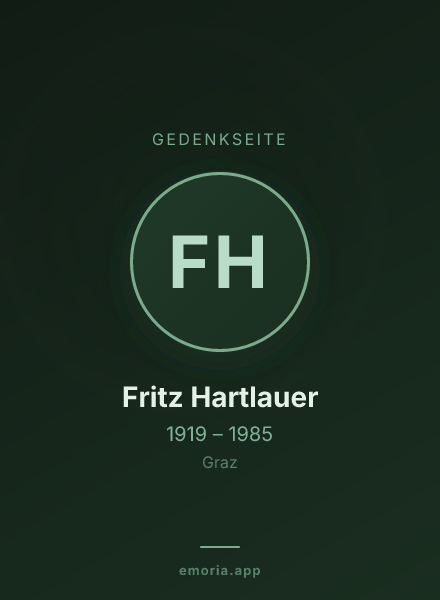 Gedenkportrait von Fritz Hartlauer