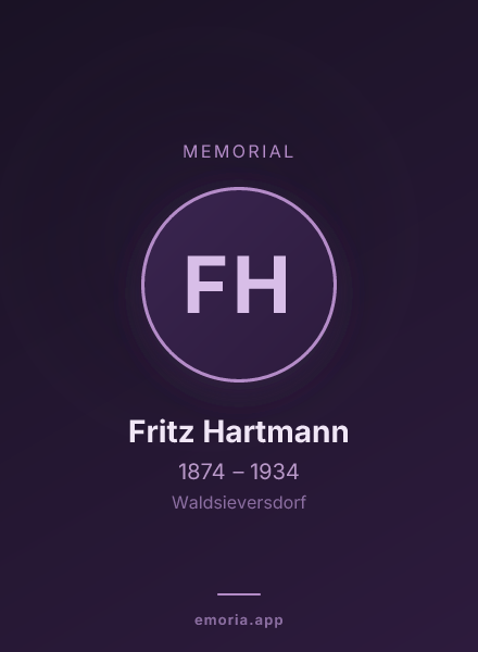 Memorial portrait of Fritz Hartmann