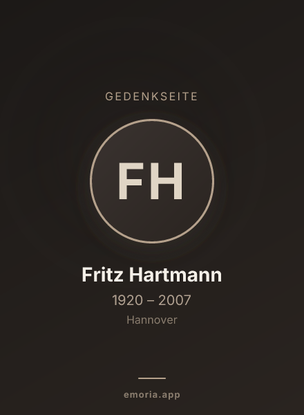 Gedenkportrait von Fritz Hartmann