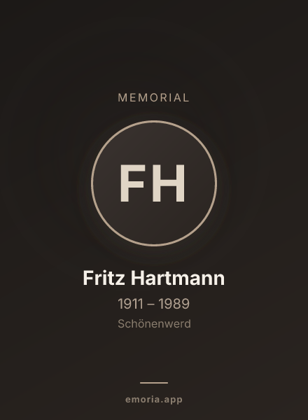 Memorial portrait of Fritz Hartmann