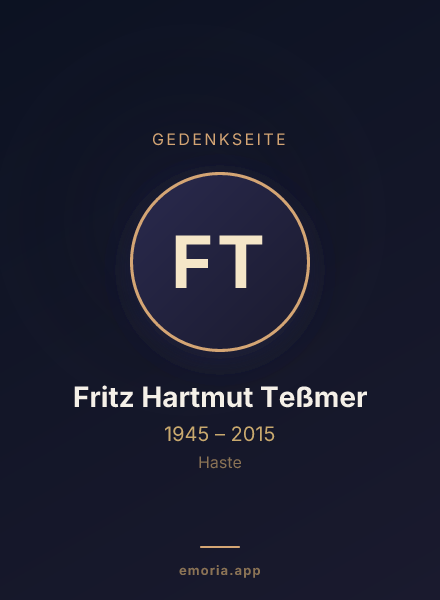 Gedenkportrait von Fritz Hartmut Teßmer