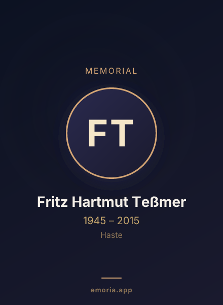 Memorial portrait of Fritz Hartmut Teßmer