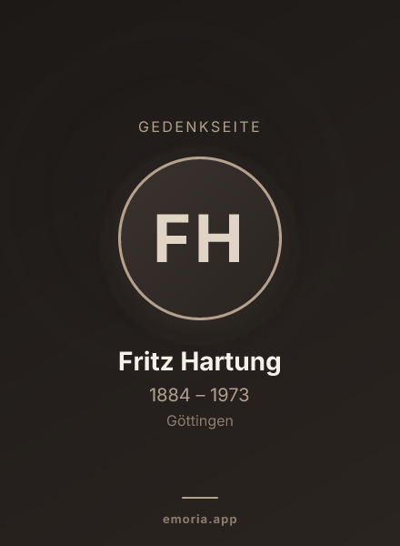 Gedenkportrait von Fritz Hartung