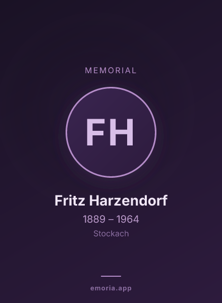 Memorial portrait of Fritz Harzendorf