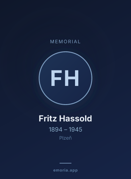 Memorial portrait of Fritz Hassold