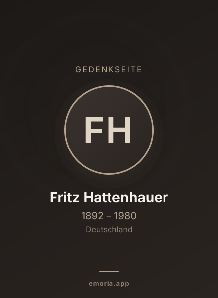 Gedenkportrait von Fritz Hattenhauer