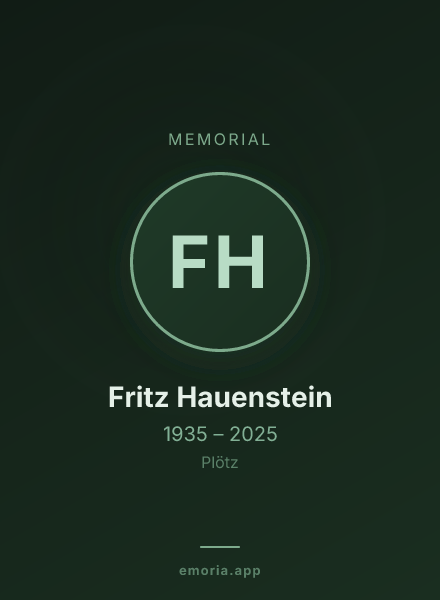 Memorial portrait of Fritz Hauenstein