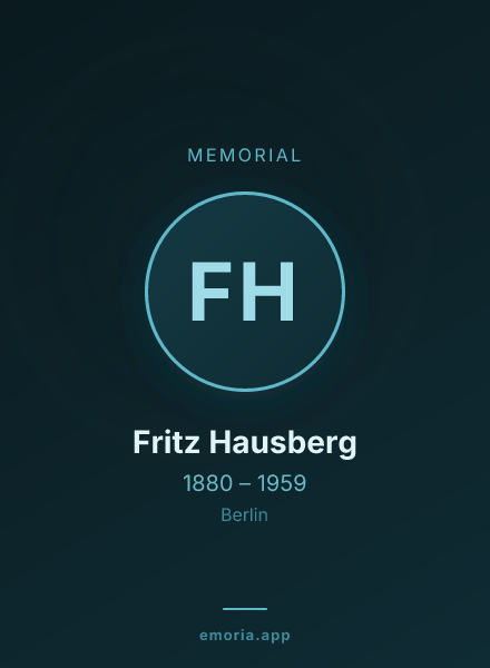 Memorial portrait of Fritz Hausberg