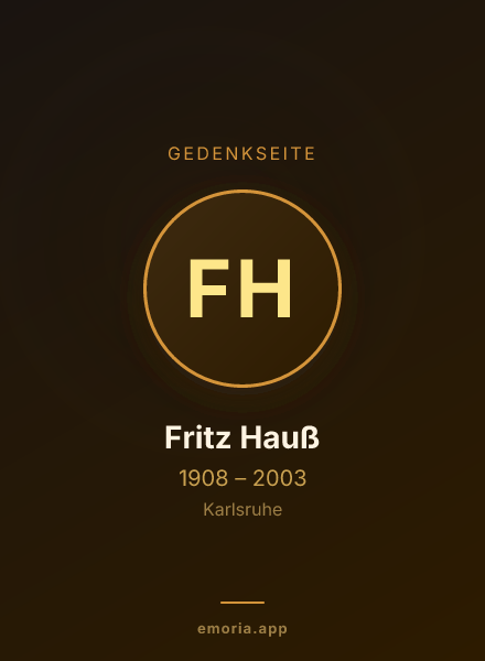 Gedenkportrait von Fritz Hauß