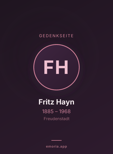 Gedenkportrait von Fritz Hayn