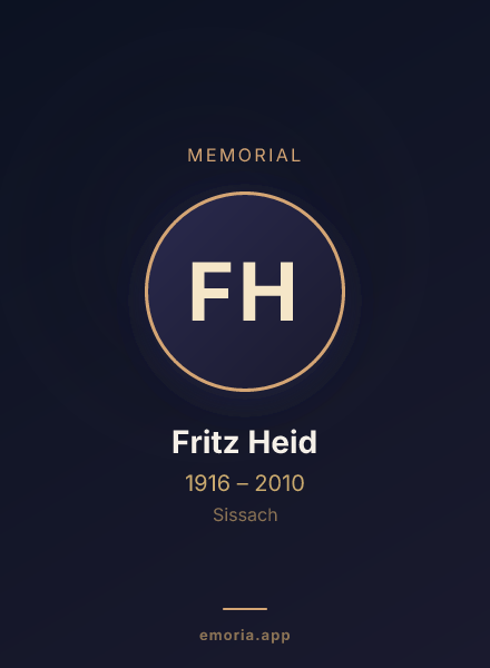 Memorial portrait of Fritz Heid