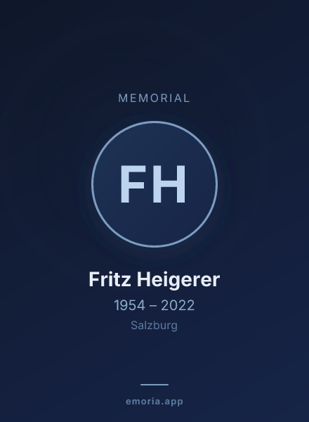 Memorial portrait of Fritz Heigerer