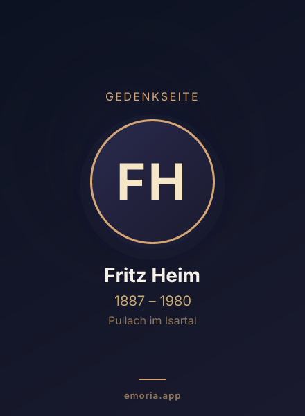 Gedenkportrait von Fritz Heim