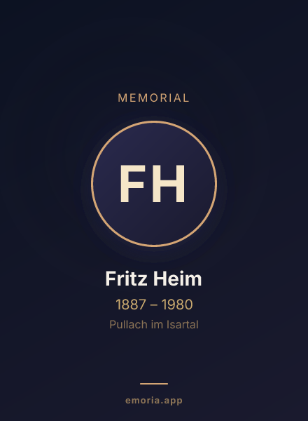 Memorial portrait of Fritz Heim