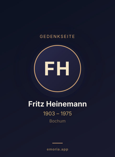 Gedenkportrait von Fritz Heinemann