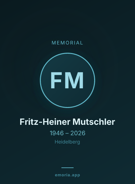 Memorial portrait of Fritz-Heiner Mutschler