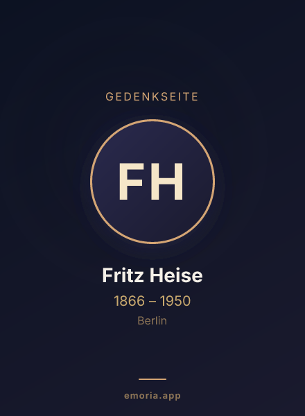 Gedenkportrait von Fritz Heise