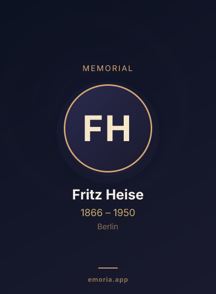 Memorial portrait of Fritz Heise