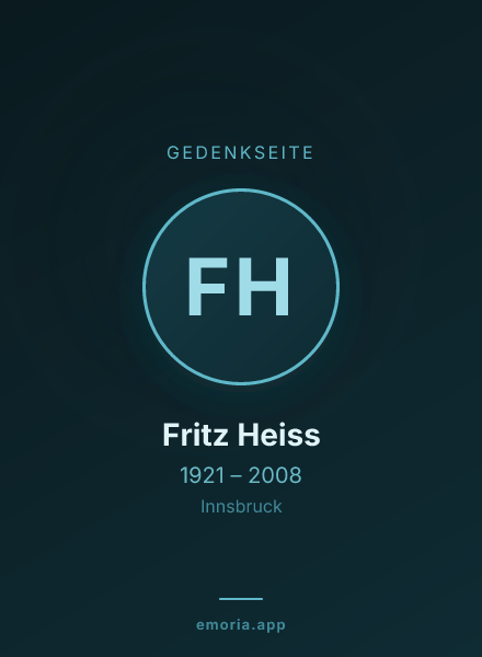 Gedenkportrait von Fritz Heiss