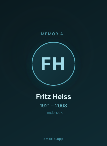 Memorial portrait of Fritz Heiss