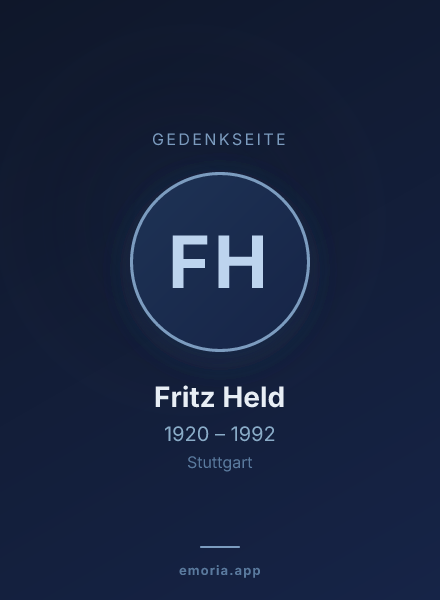 Gedenkportrait von Fritz Held