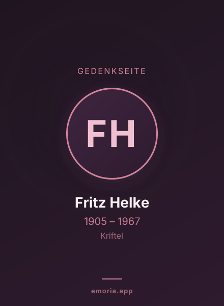 Gedenkportrait von Fritz Helke