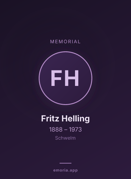 Memorial portrait of Fritz Helling