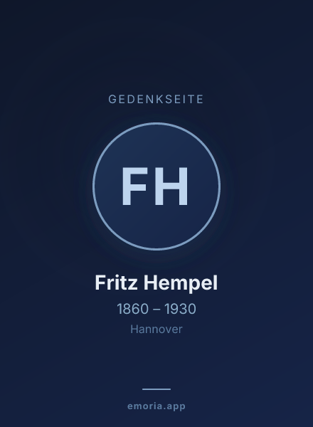 Gedenkportrait von Fritz Hempel
