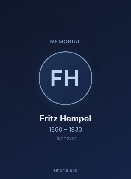 Memorial portrait of Fritz Hempel