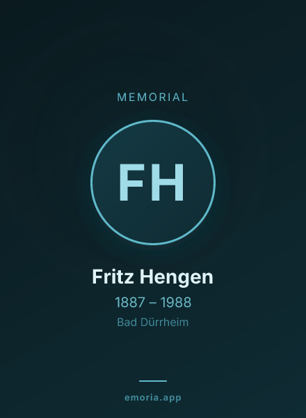 Memorial portrait of Fritz Hengen