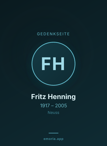 Gedenkportrait von Fritz Henning