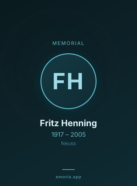 Memorial portrait of Fritz Henning