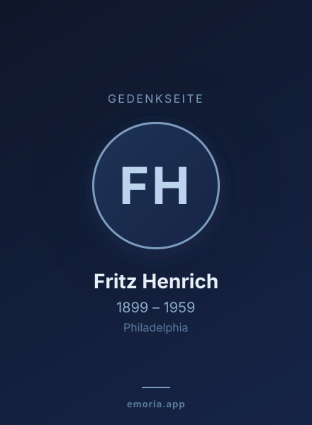 Gedenkportrait von Fritz Henrich