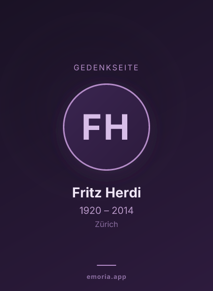 Gedenkportrait von Fritz Herdi