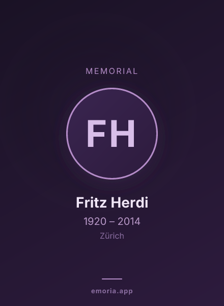 Memorial portrait of Fritz Herdi