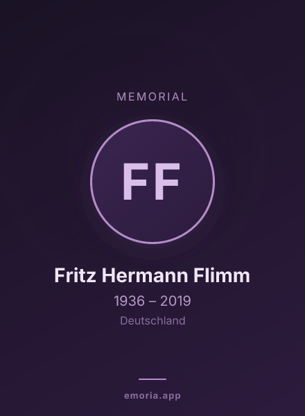 Memorial portrait of Fritz Hermann Flimm