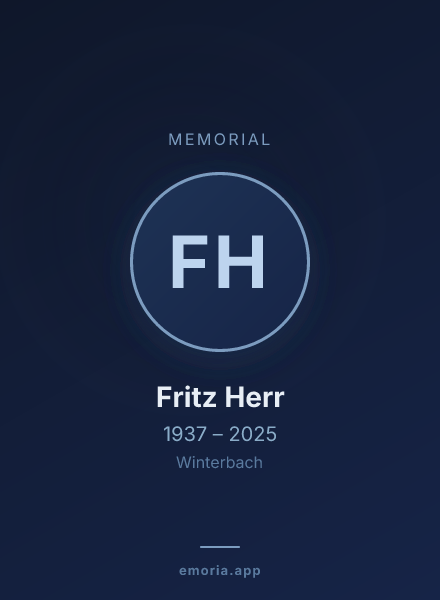 Memorial portrait of Fritz Herr