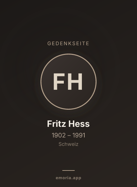 Gedenkportrait von Fritz Hess