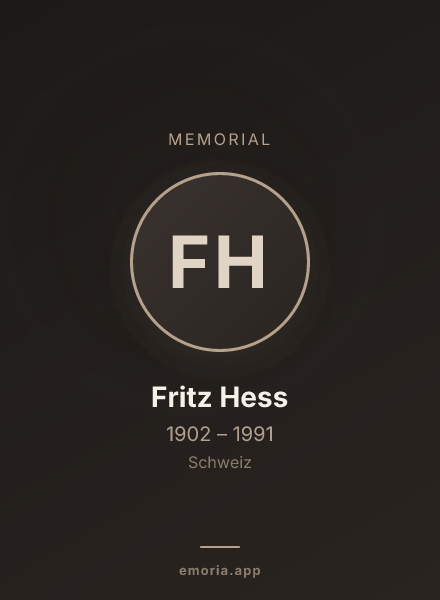Memorial portrait of Fritz Hess