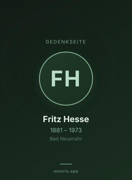 Gedenkportrait von Fritz Hesse