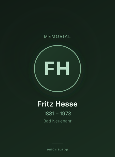 Memorial portrait of Fritz Hesse