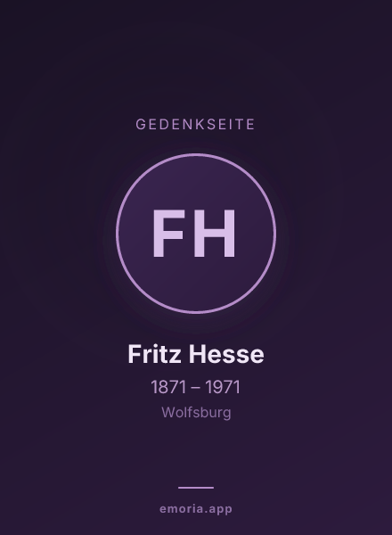 Gedenkportrait von Fritz Hesse