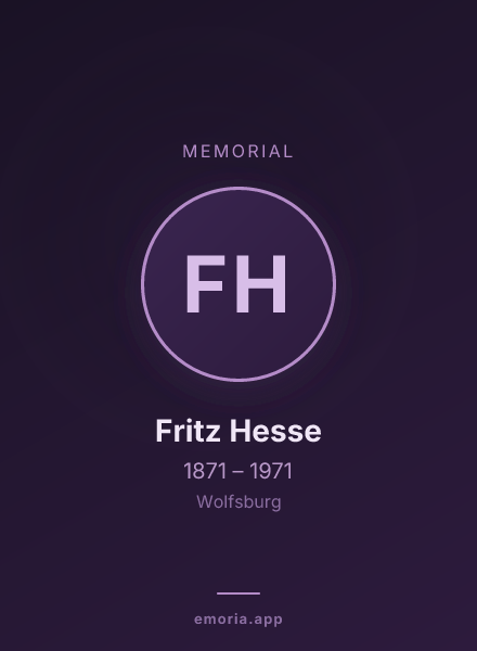 Memorial portrait of Fritz Hesse