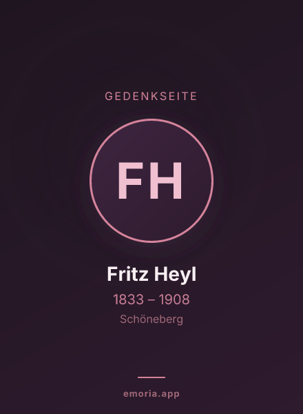 Gedenkportrait von Fritz Heyl