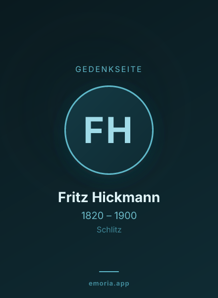 Gedenkportrait von Fritz Hickmann
