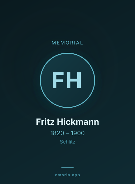 Memorial portrait of Fritz Hickmann