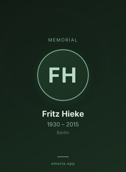Memorial portrait of Fritz Hieke